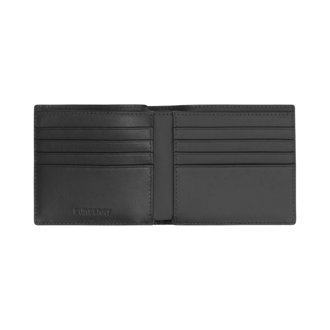 버버리 체크 레더 반지갑 차콜(Burberry Check and Leather Bifold Wallet Charcoal) - 2