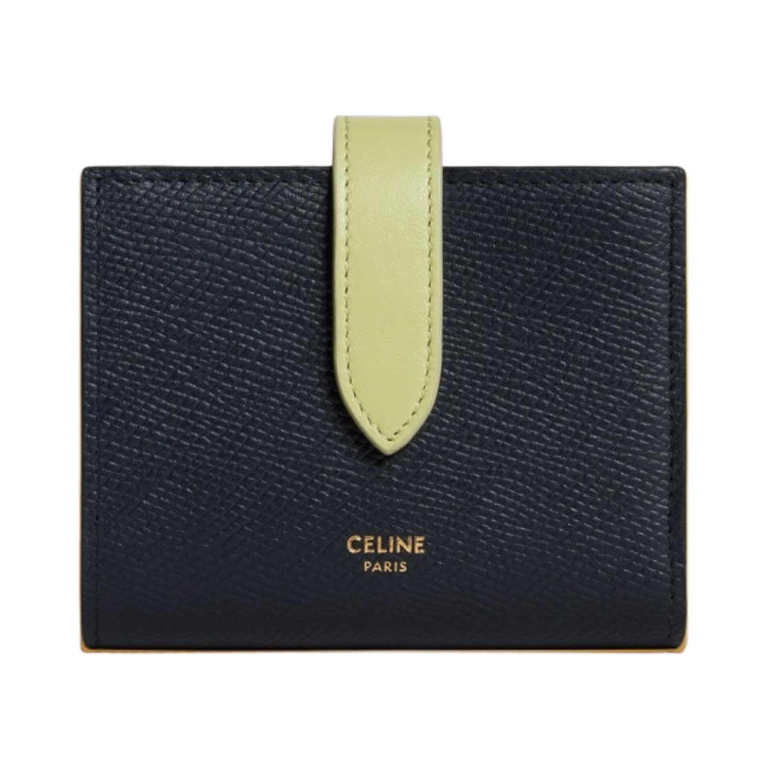 셀린느 바이컬러 그레인드 카프스킨 스몰 스트랩 지갑 다크 네이비 라이트 제이드(Celine Small Strap Wallet in Bicolour Grained Calfskin Dark Navy Light Jade) - 1