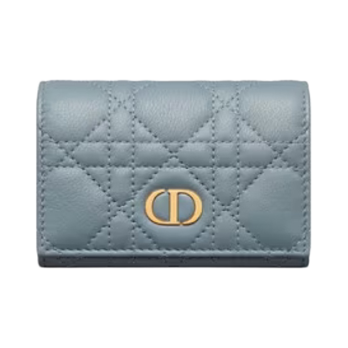 디올 카로 XS 지갑 서플 까나쥬 카프스킨 클라우드 블루