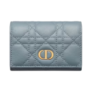 Dior Caro XS Wallet Supple Cannage Calfskin Cloud Blue