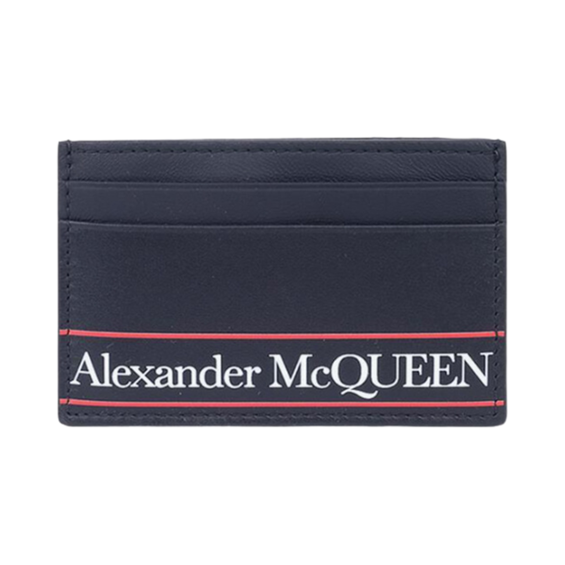 알렉산더 맥퀸 로고 프린트 카드 홀더 블랙(Alexander McQueen Logo Print Card Holder Black)