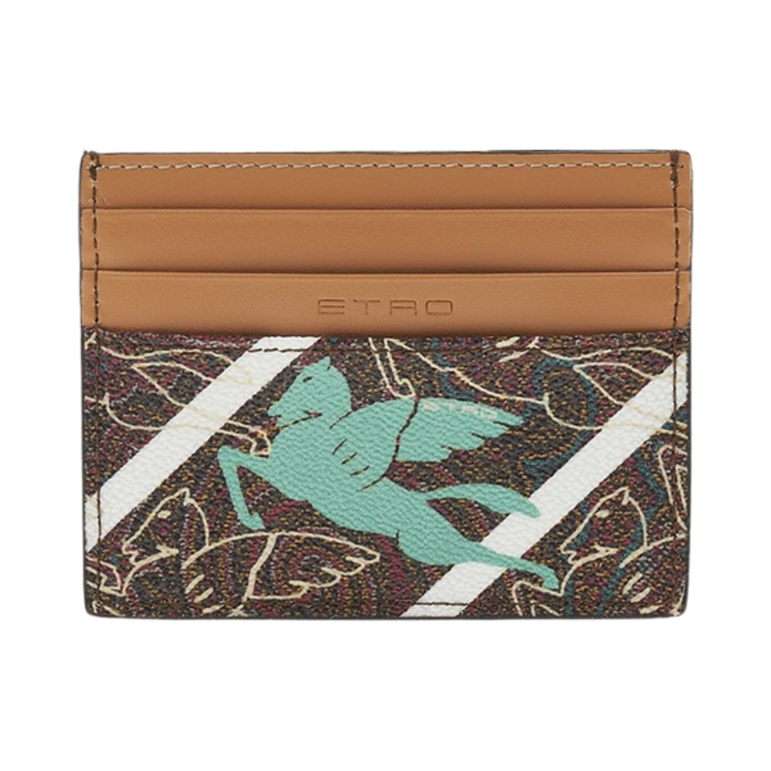 1H76928468000 Etro Paisley Card Holder Brown