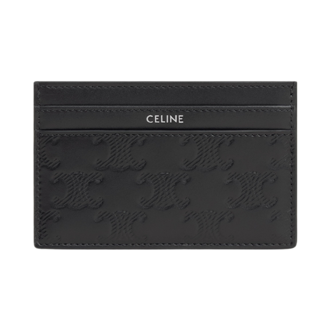 셀린느 미디움 카드 홀더 카프스킨 트리옹프 엠보스드 블랙(Celine Medium Card Holder in Calfskin with Triomphe Embossed Black)