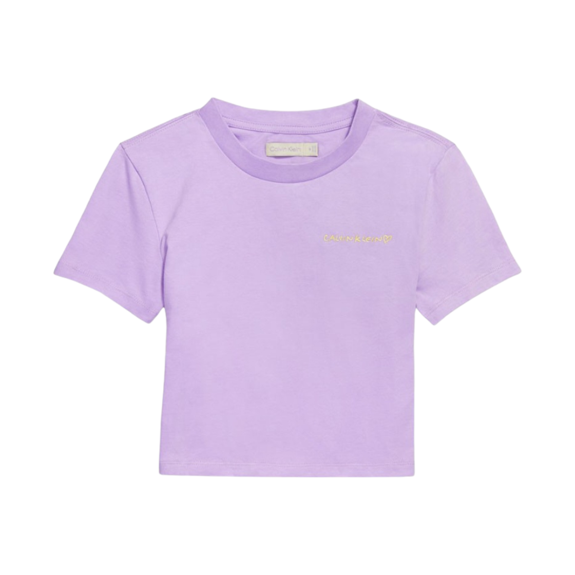 (W) 캘빈 클라인 x 제니 베이비핏 크롭 숏슬리브 티셔츠 쉬어 라일락((W) Calvin Klein x Jennie Baby Fit Crop Short Sleeve T-Shirt Sheer Lilac)