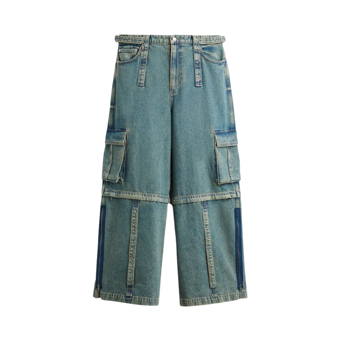 자라 카고 디테처블 진 블루 그린(Zara Cargo Detachable Jeans Blue Green) - 1