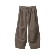 Hatchingroom Volume Pants Oxford Washed Dark Beige