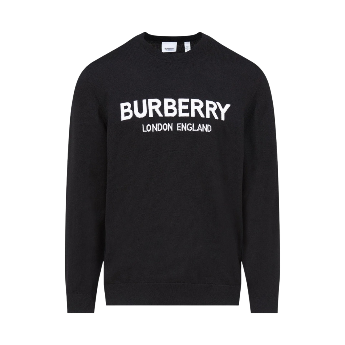 버버리 로고 인타르시아 울 블렌드 스웨터 블랙(Burberry Logo Intarsia Wool Blend Sweater Black) - 1