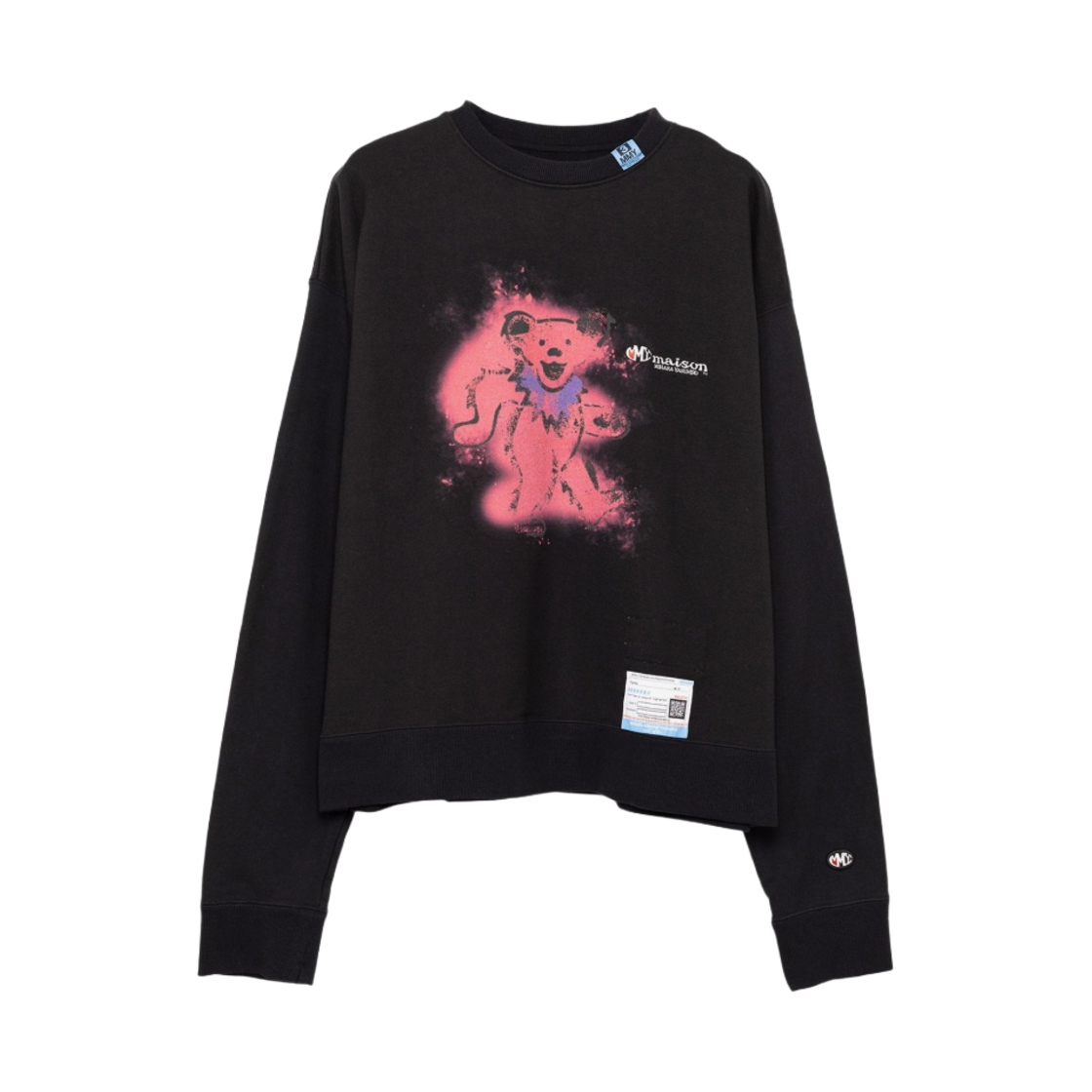 메종 미하라 야스히로 베어 프린티드 스웨트셔츠 블랙(Maison Mihara Yasuhiro Bear Printed Sweatshirt Black)