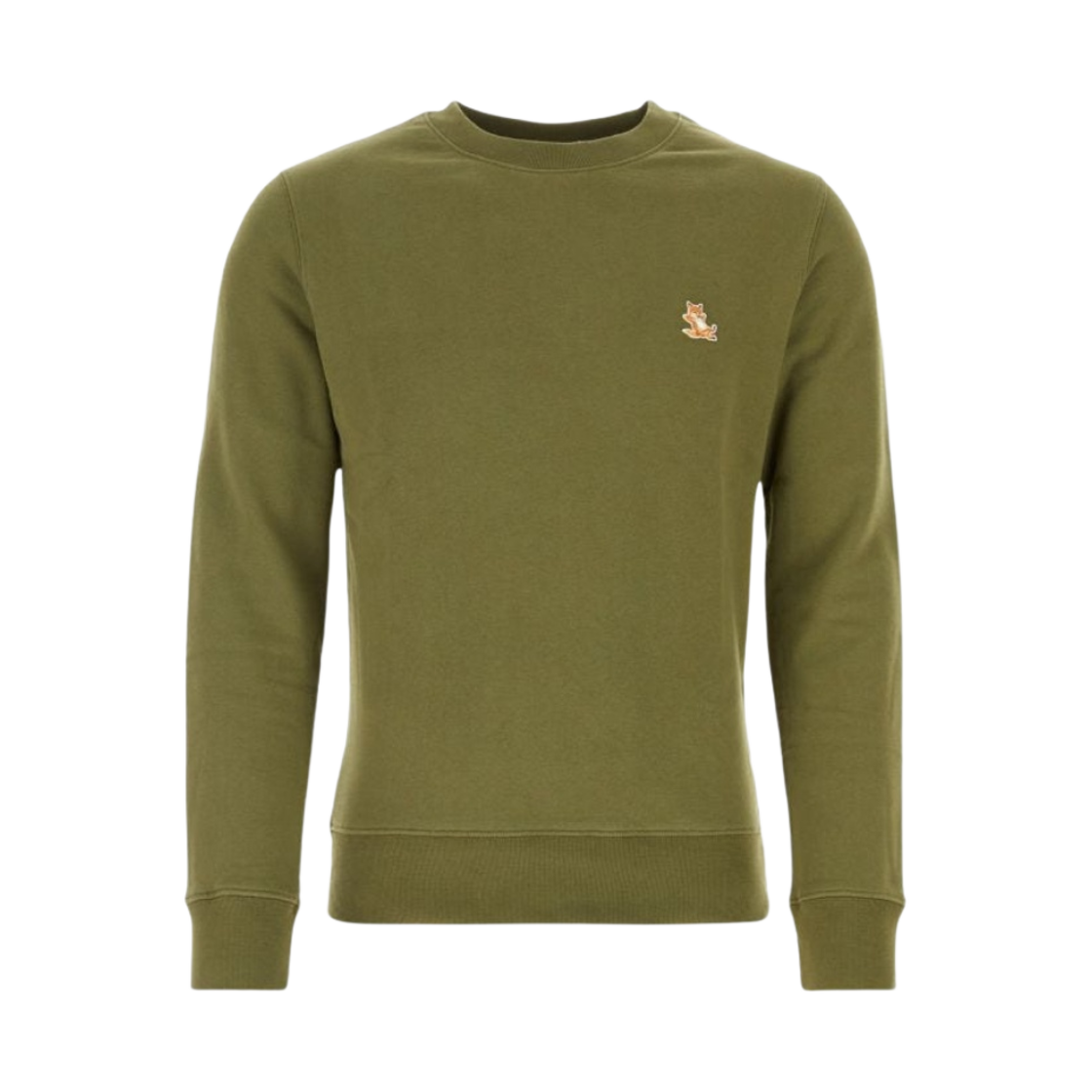 LM00303KM0001-P384 Maison Kitsune Chillax Patch Regular Sweatshirt Military Green