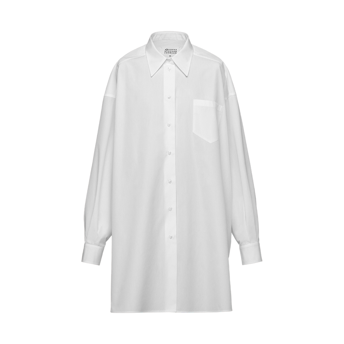 S51DL0253S43001100 (W) Maison Margiela Cotton Poplin Shirt Dress Winter White