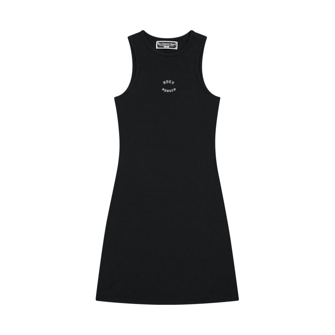 H252WLSWE020BK HDEX Essential Ribbed Halter Dress Black