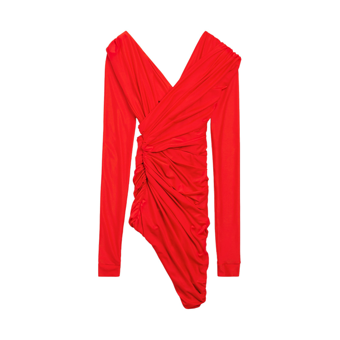 814343TRV976400 (W) Balenciaga Draped Dress Red - #2