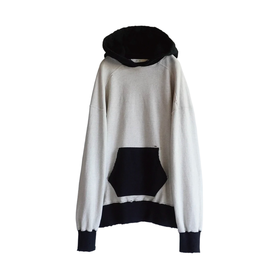안셀름 투톤 에이징 후드 에크루 블랙(Ancellm 2 Tone Aging Hoodie Ecru Black)