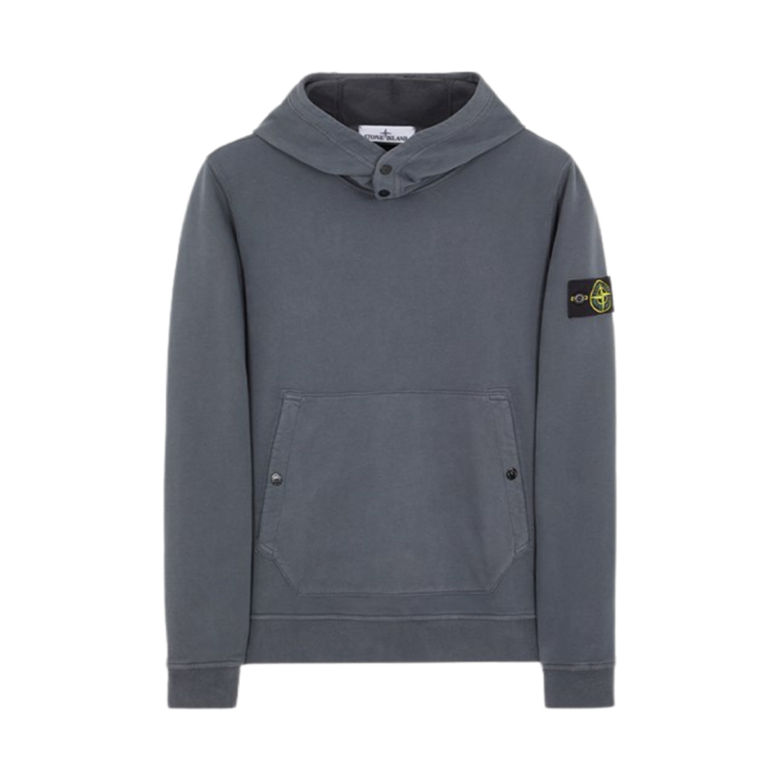 791561720-V0062 Stone Island 61720 Brushed Cotton Fleece Garment Dyed Crewneck Hooded Sweatshirt Lead - 23FW