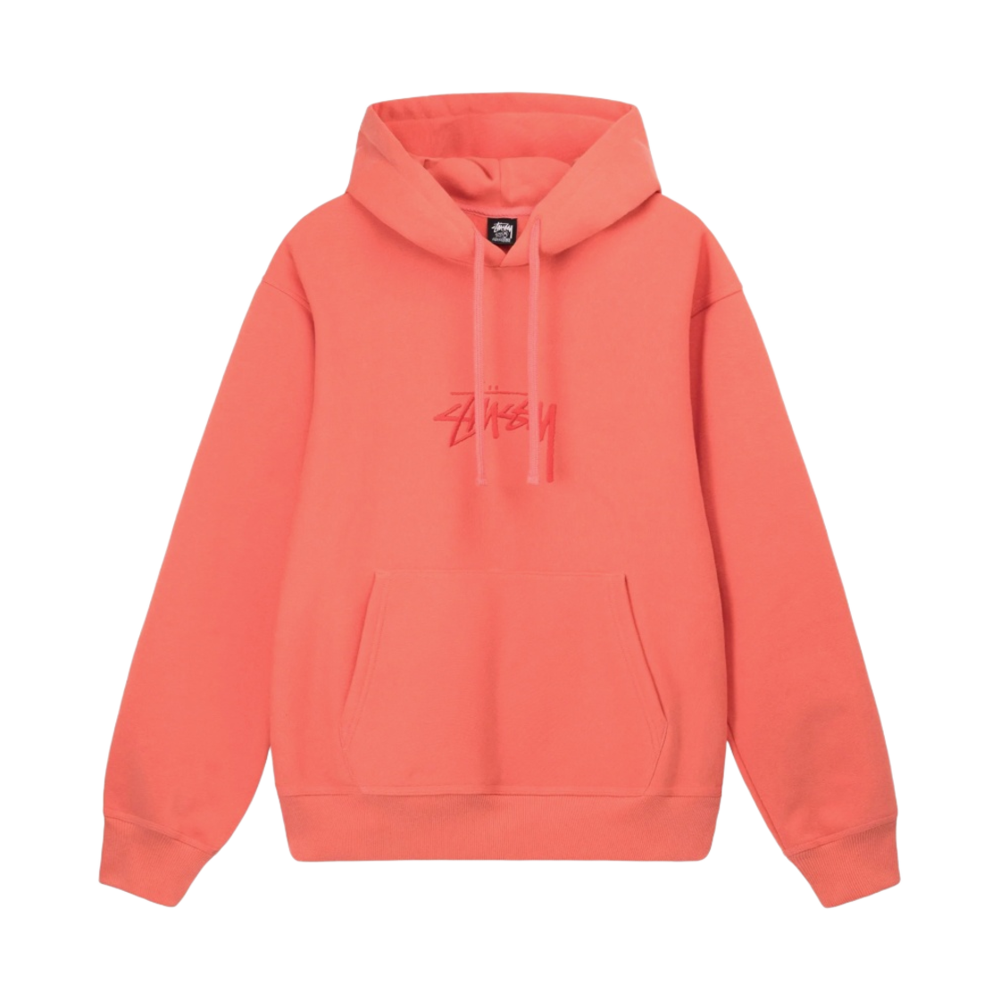 스투시 스탁 로고 아플리케 후드 로즈(Stussy Stock Logo Applique Hoodie Rose) - 1