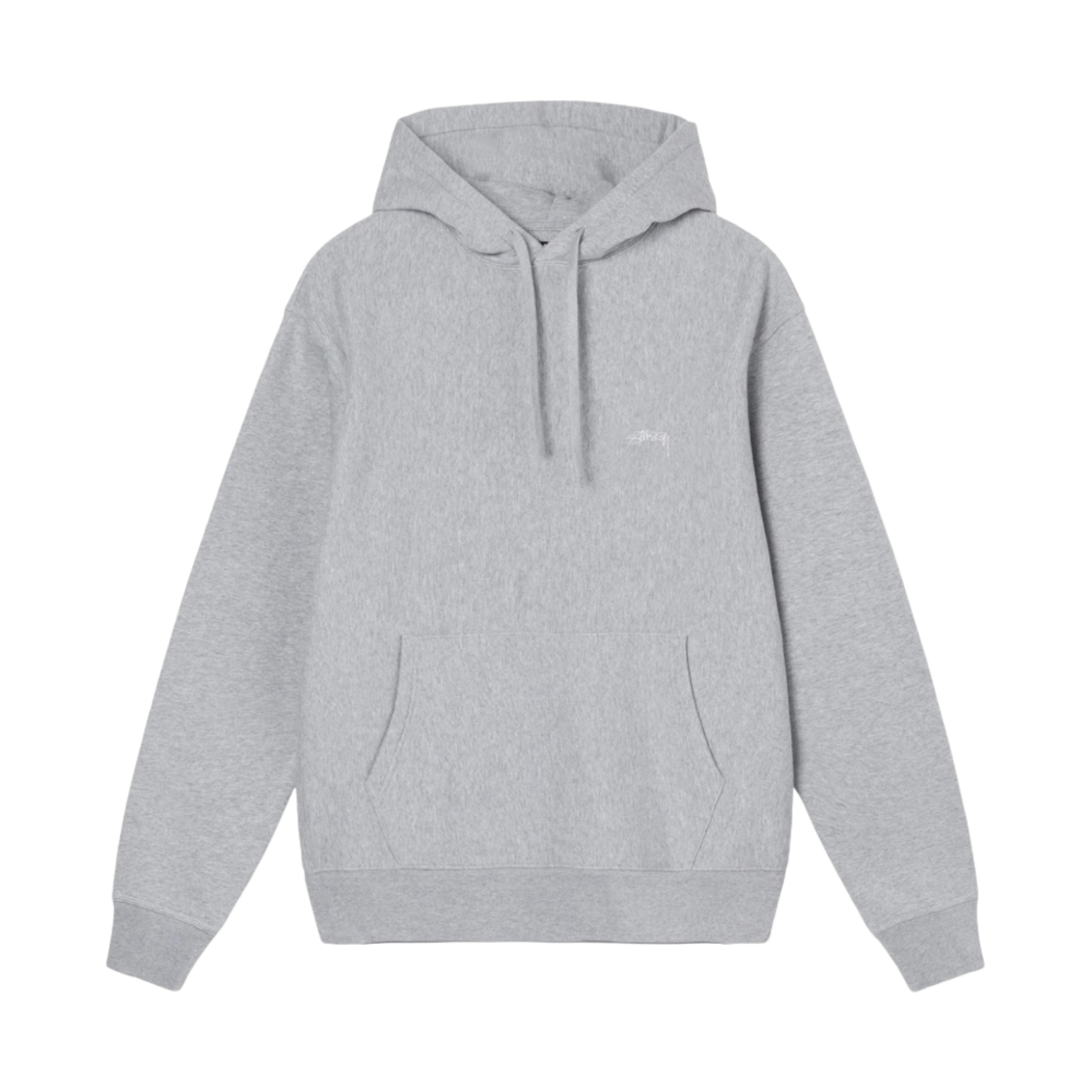 스투시 오버다이드 스무스 스탁 로고 후드 그레이 헤더