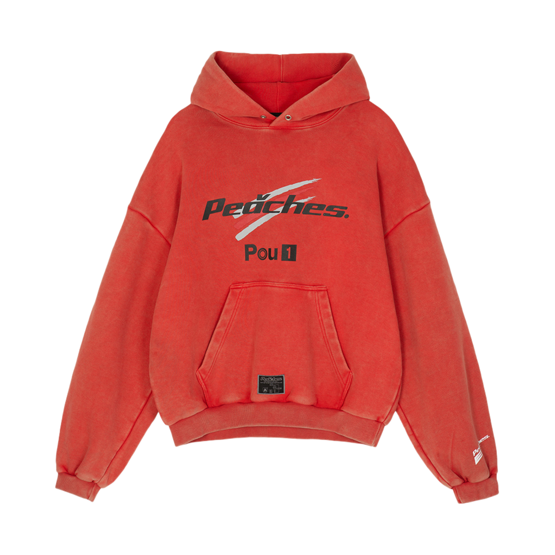 PCS24MXHD001_R Peaches Western Racing Logo Hoodie Red