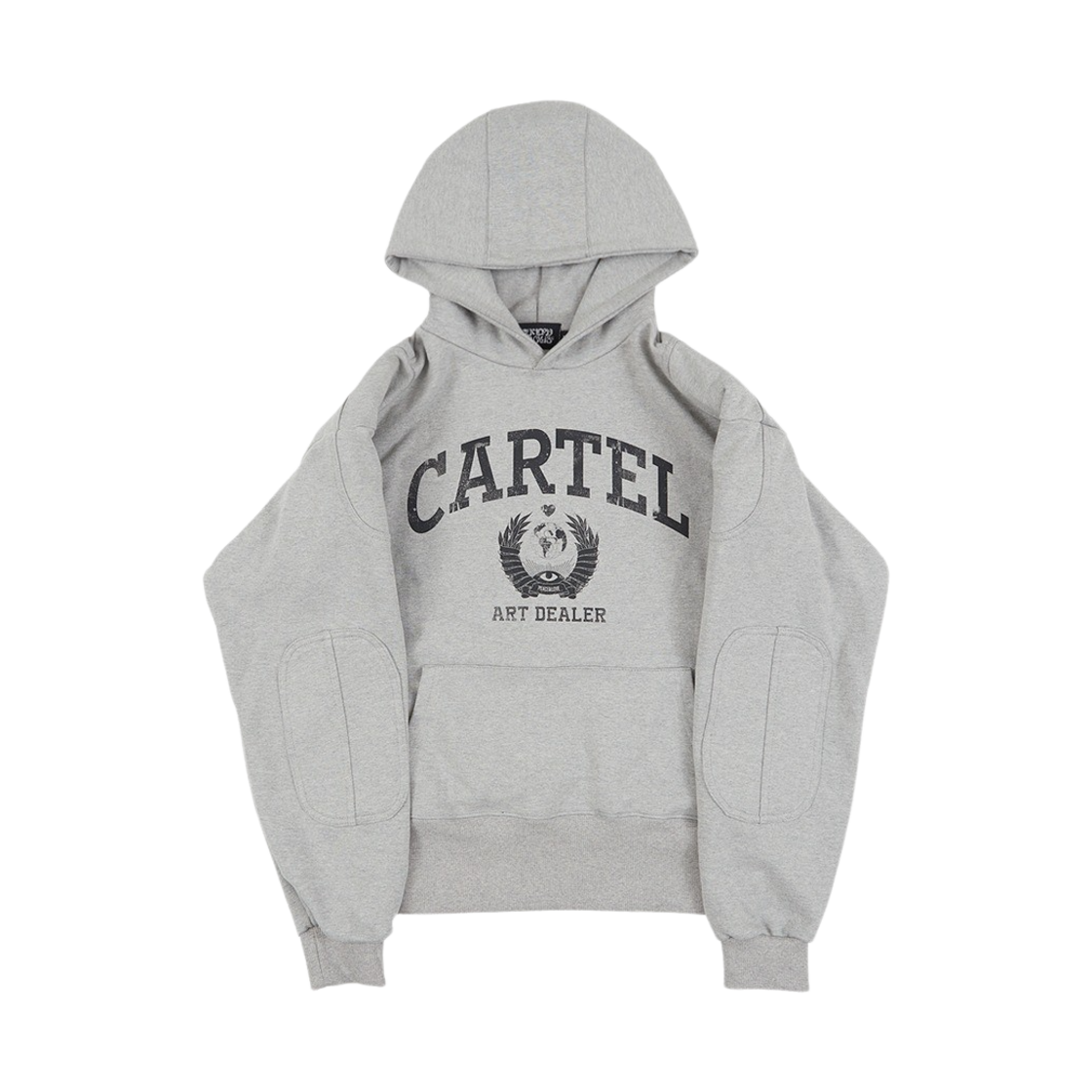 P0000BVM Sundayoffclub Cartel Shoulder Padded Heavy Terry Hoodie Grey