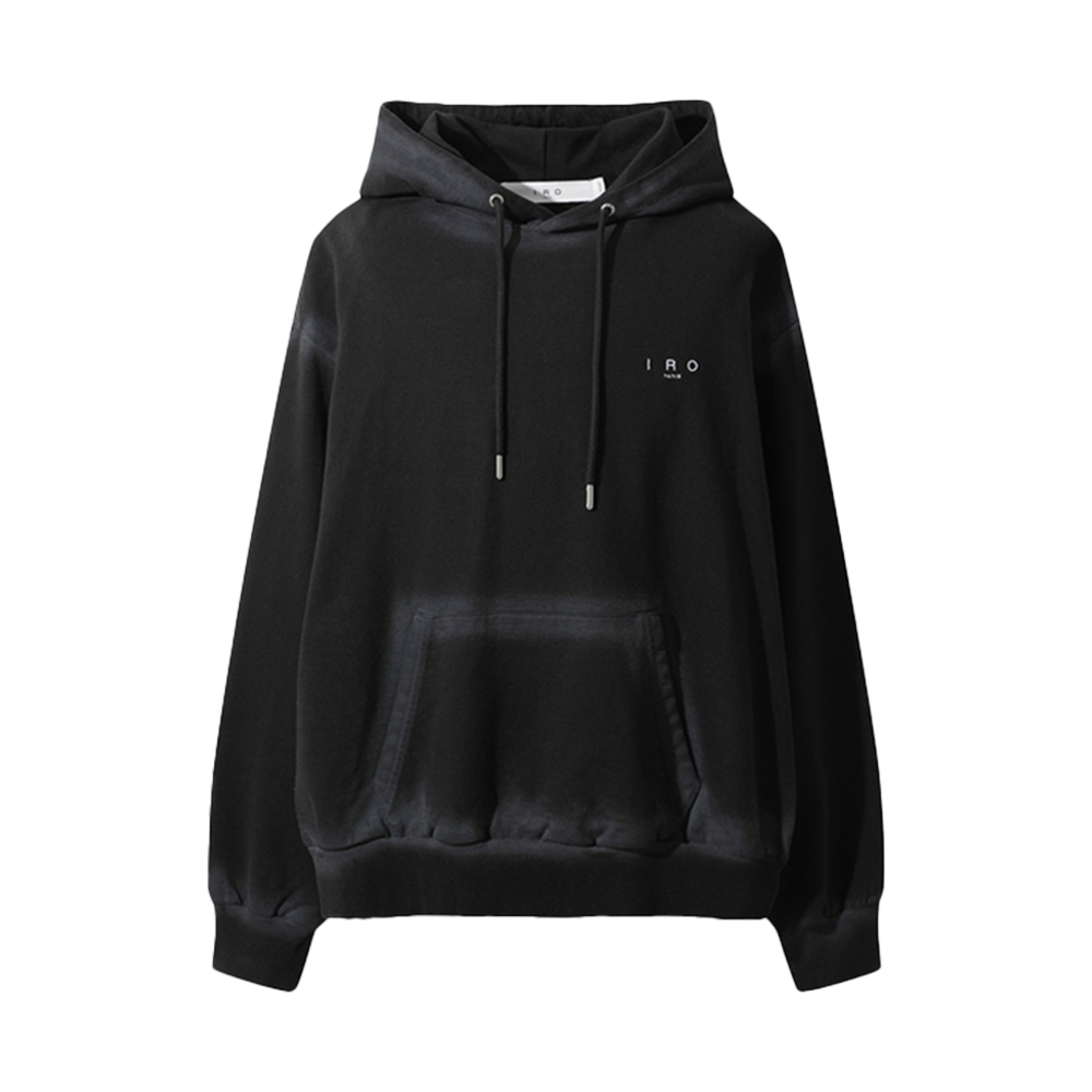 IQTSA24721BKX Iro Jerry Edge Mineral Washing Hooded T-Shirt Black