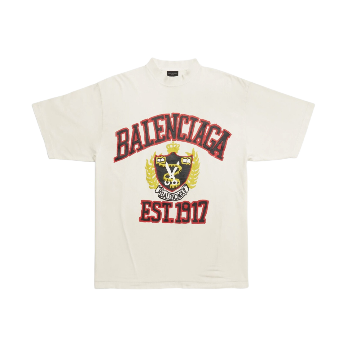 발렌시아가 DIY 컬리지 미디움 핏 티셔츠 화이트(Balenciaga DIY College Medium Fit T-Shirt White) - 1