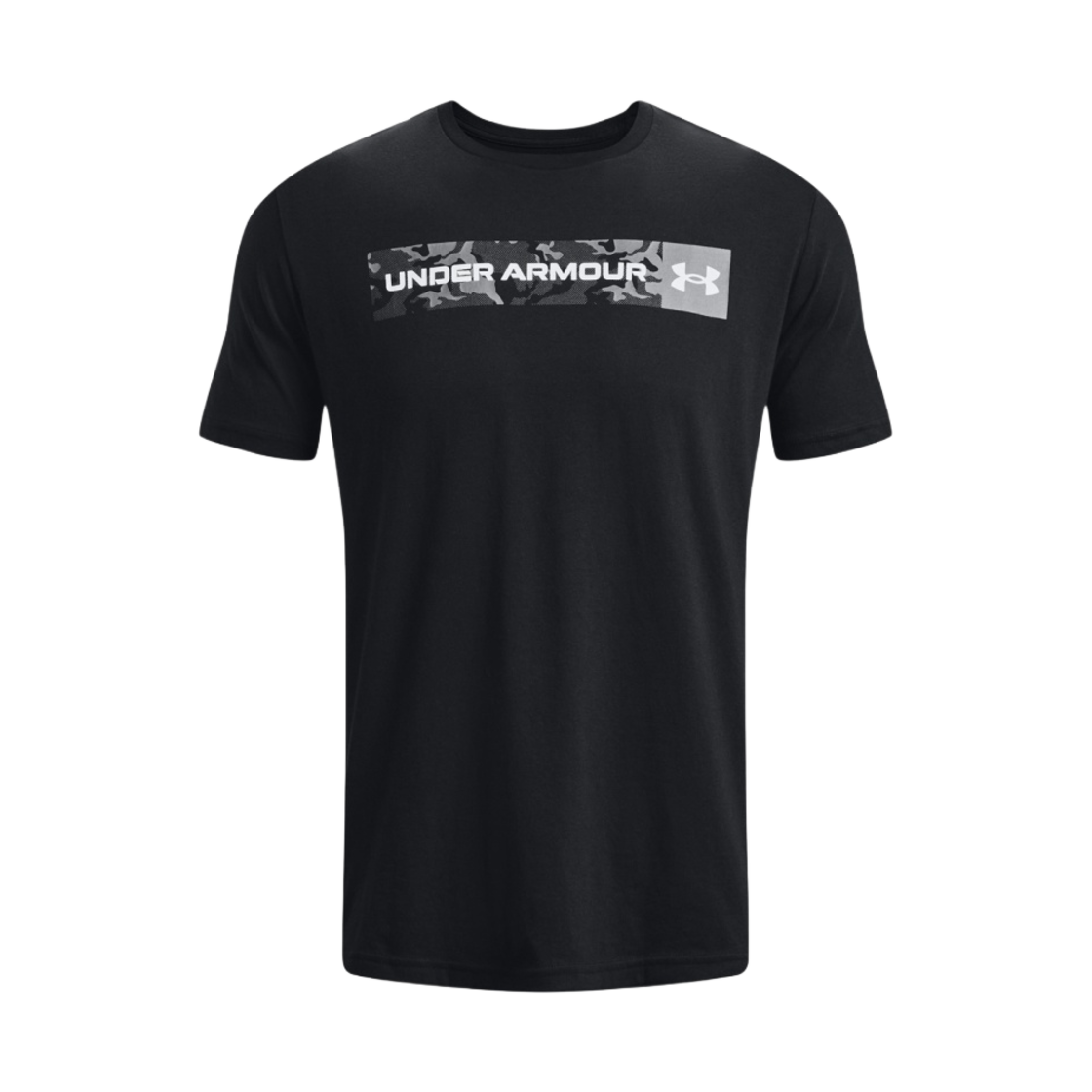 1376830-001 Under Armour Camo Chest Stripe Short Sleeve T-shirt Black White