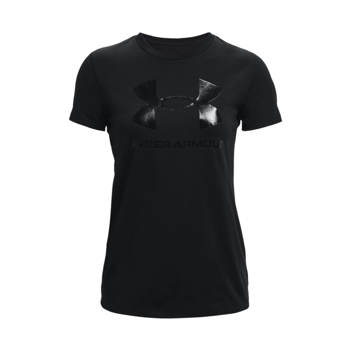 (W) 언더아머 UA 라이벌 로고 숏 슬리브 블랙((W) Under Armour UA Rival Logo Short Sleeve Black)