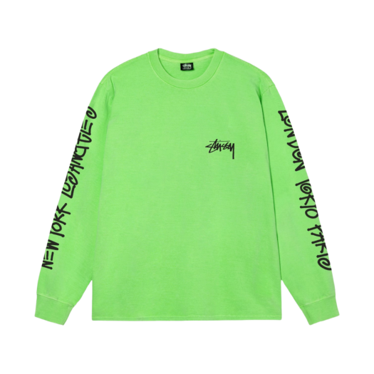 스투시 빅 시티 롱슬리브 티셔츠 피그먼트 다이드 커피 | Stussy