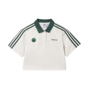 (W) Adidas Loose Crop Polo Shirt Cloud White - US Sizing