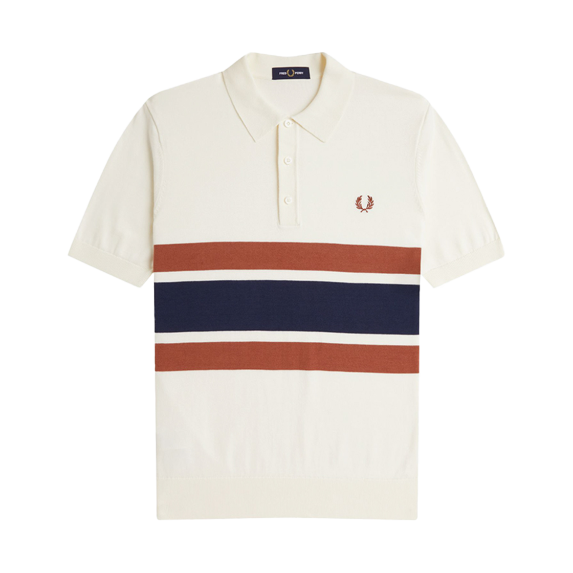 AFPM2519709-760 Fred Perry Panelled Knitted Shirt Light Ecru