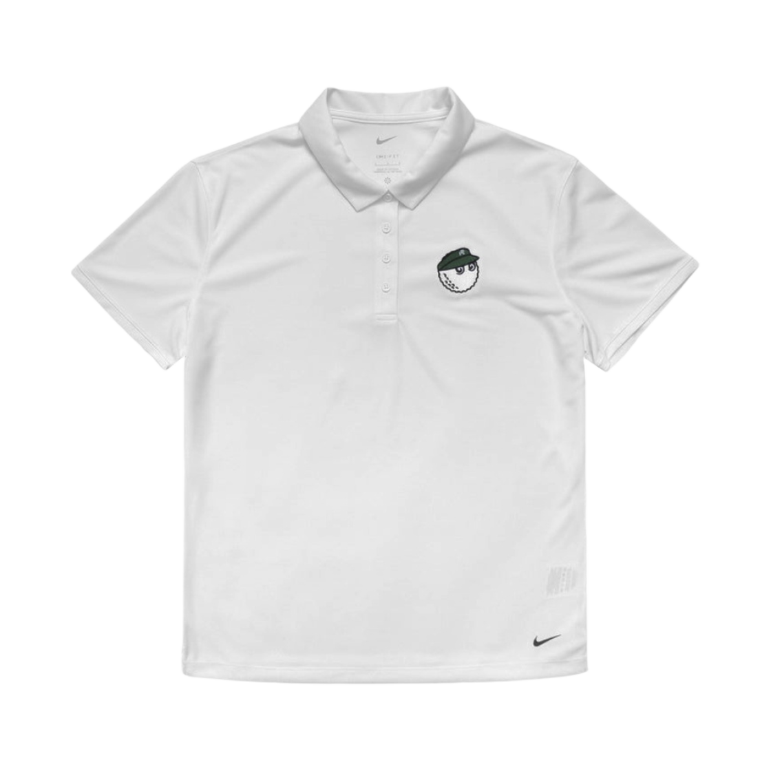 (W) 말본 골프 x 나이키 드라이핏 빅토리 솔리드 폴로 화이트((W) Malbon Golf x Nike Dri-Fit Victory Solid Polo White) - 1