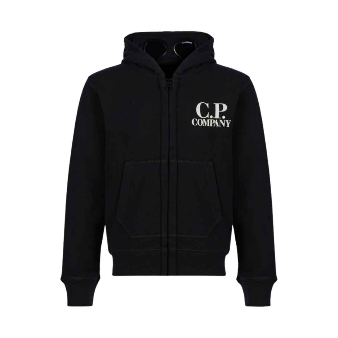 (키즈) C.P. 컴퍼니 U16 베이직 플리스 고글 스웨트셔츠 블랙 - 23SS((Kids) C.P. Company U16 Basic Fleece Goggle Sweatshirt Black - 23SS) - 1