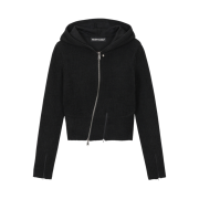 Vacant Archive Moro Ribbed Hood Zip-Up Black