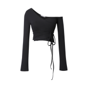 (W) Threetimes Wrap-Tie Cardigan Black