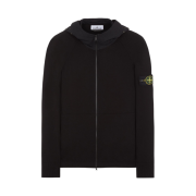 Stone Island 547B2 Soft Cotton Hooded Knit Cardigan Black - 23SS