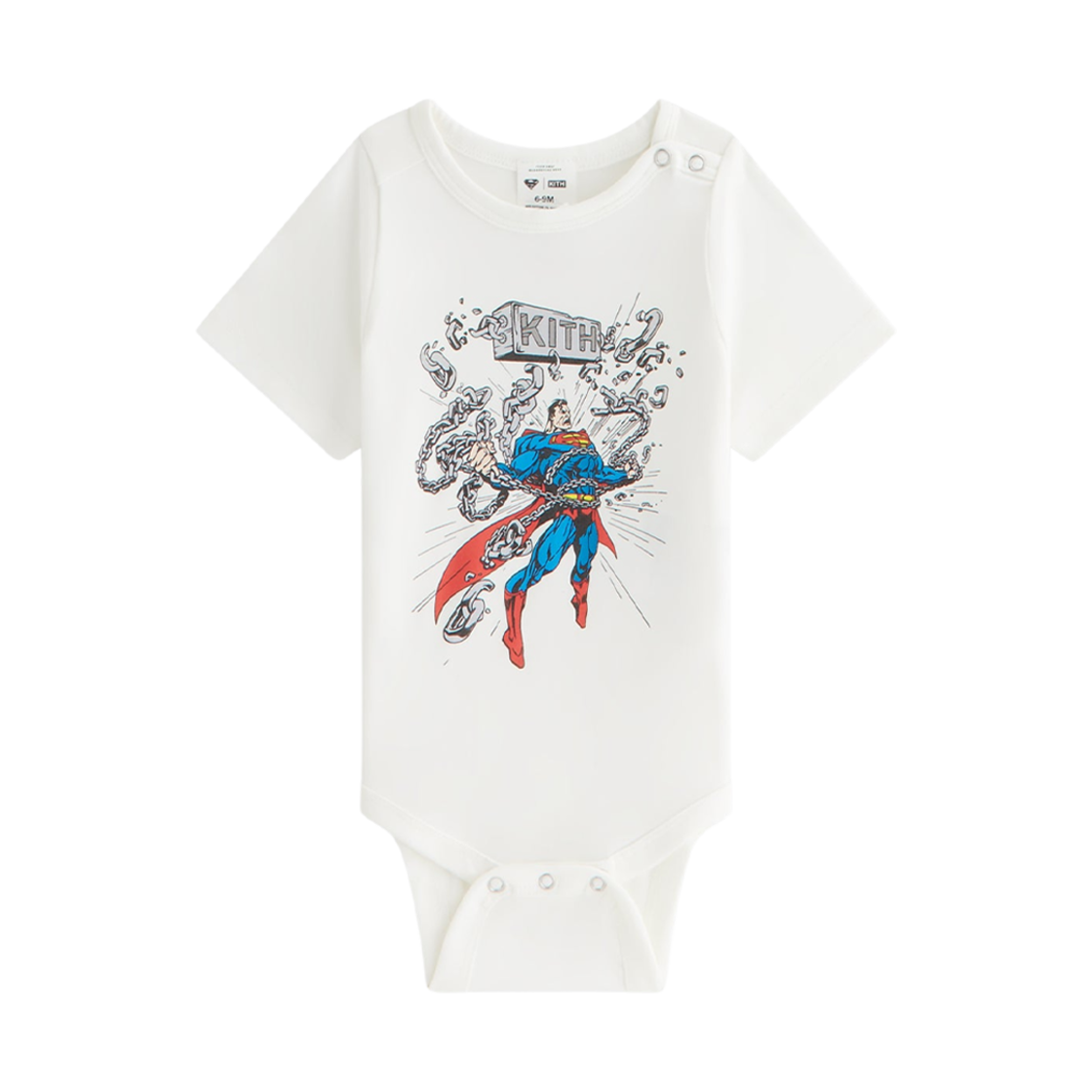 (유아) 키스 x 슈퍼맨 체인 빈티지 바디수트 화이트((Baby) Kith x Superman Chains Vintage Bodysuit White) - 1