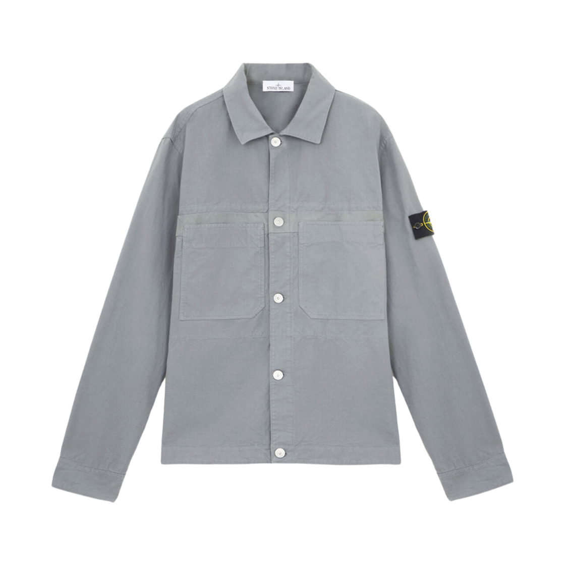 스톤 아일랜드 11412 코튼 립스탑 오버셔츠 위드 버튼 패스닝 그린 그레이 - 24FW(Stone Island 11412 Cotton Ripstop Overshirt with Button Fastening Green Grey - 24FW) - 1