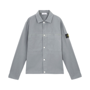 Stone Island 11412 Cotton Ripstop Overshirt with Button Fastening Green Grey - 24FW