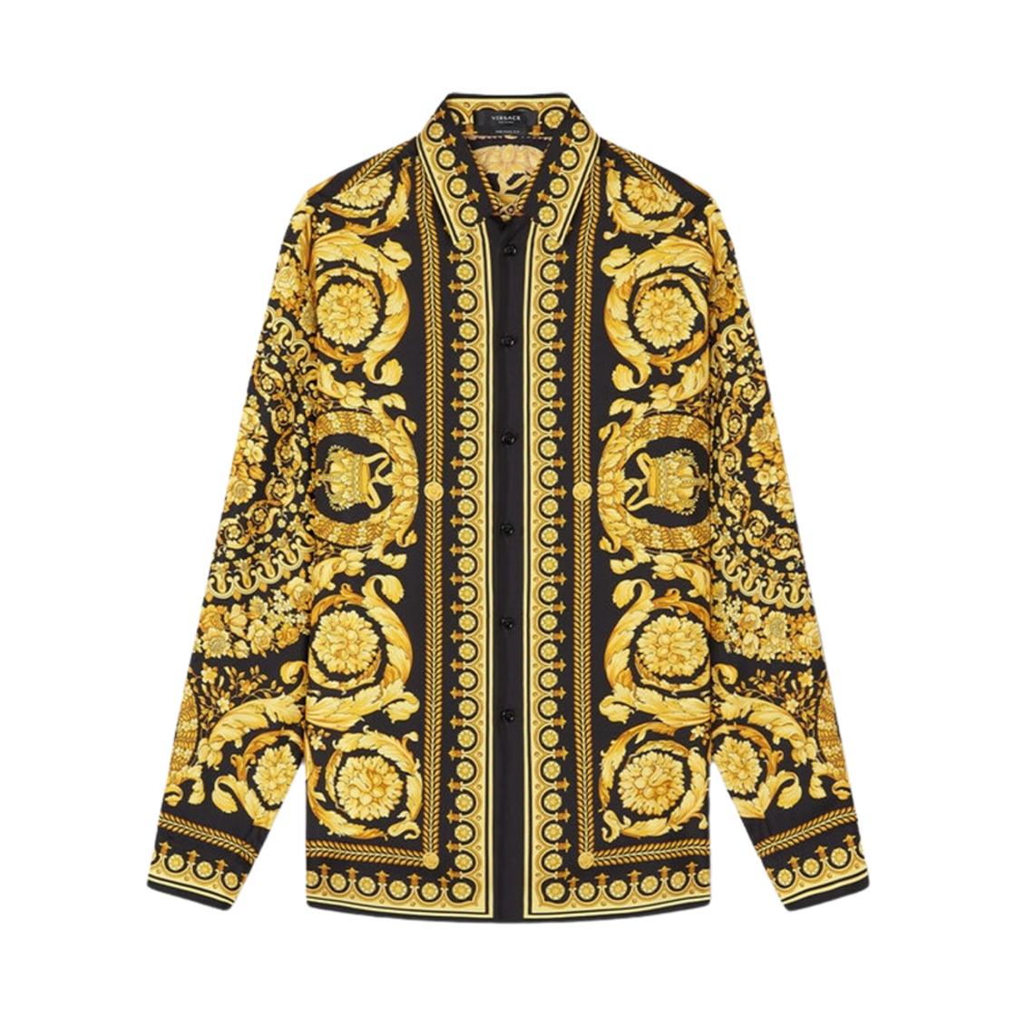 베르사체 바로코 실크 셔츠 블랙 프린트(Versace Barocco Silk Shirt Black Print)