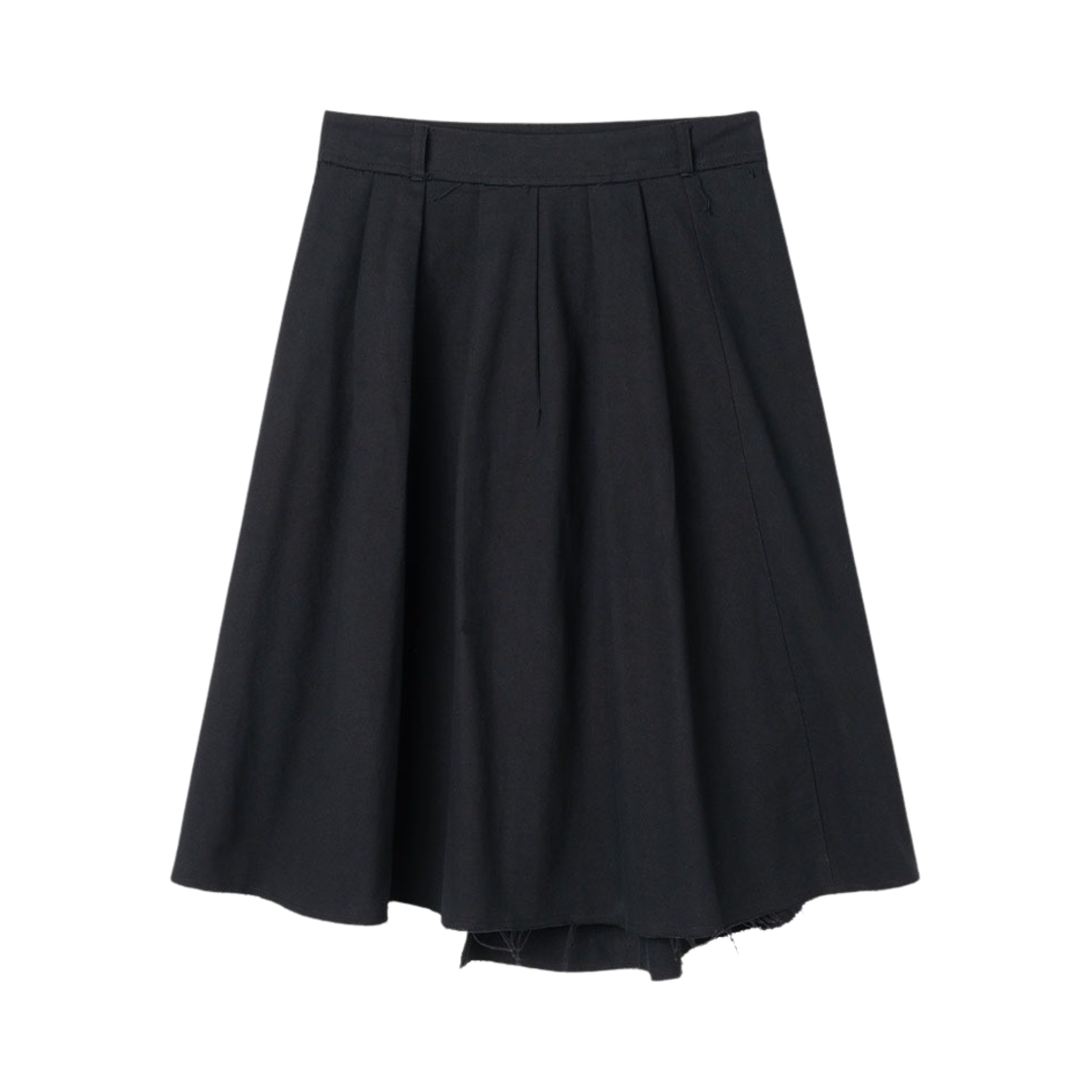 밀로 우먼 컷 오프 플리츠 스커트 블랙