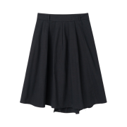 Millo Women Cut Off Pleated Skirt Black