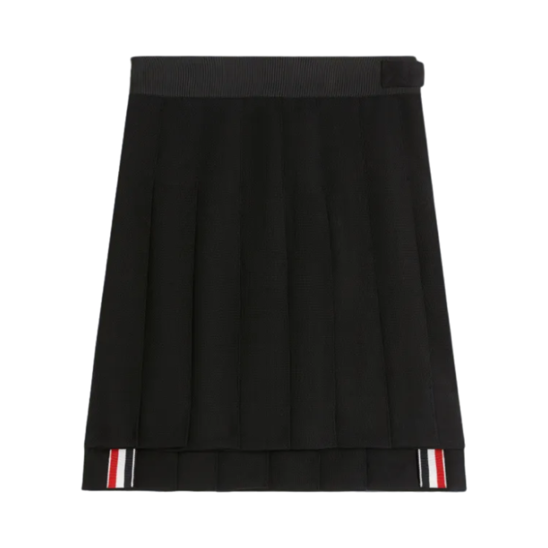 (키즈) 톰브라운 피케 슈팅 플리츠 미니 스커트 블랙((Kids) Thom Browne Pique Suiting Pleated Mini Skirt Black) - 1