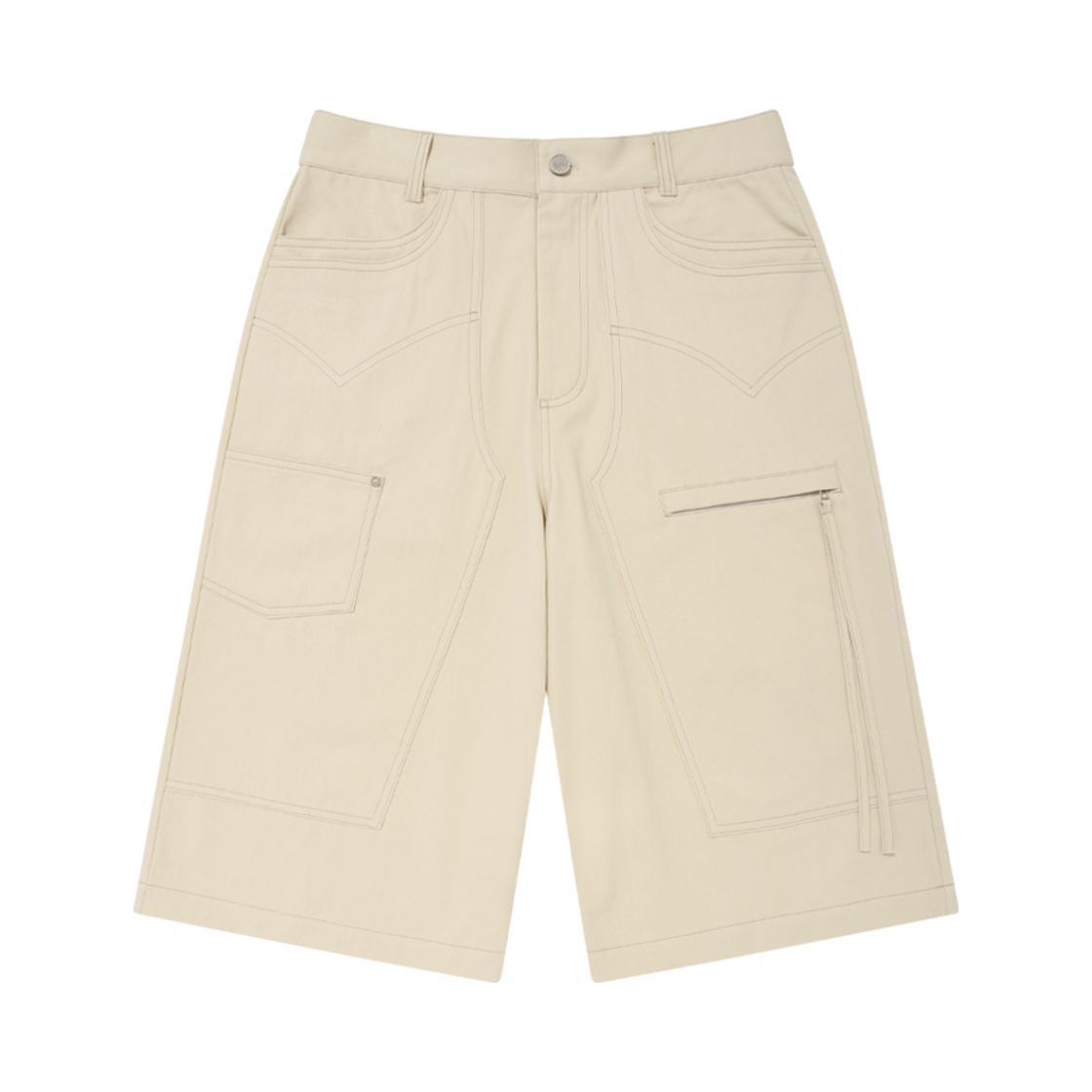 25SUCLST007-BI PHOS333 Sheriff Bermuda Shorts Beige