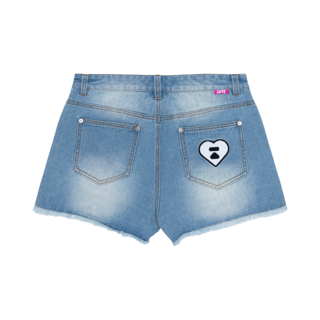 (W) 베이프 로고 데님 쇼츠 데님((W) BAPE Logo Denim Shorts Denim) - 2