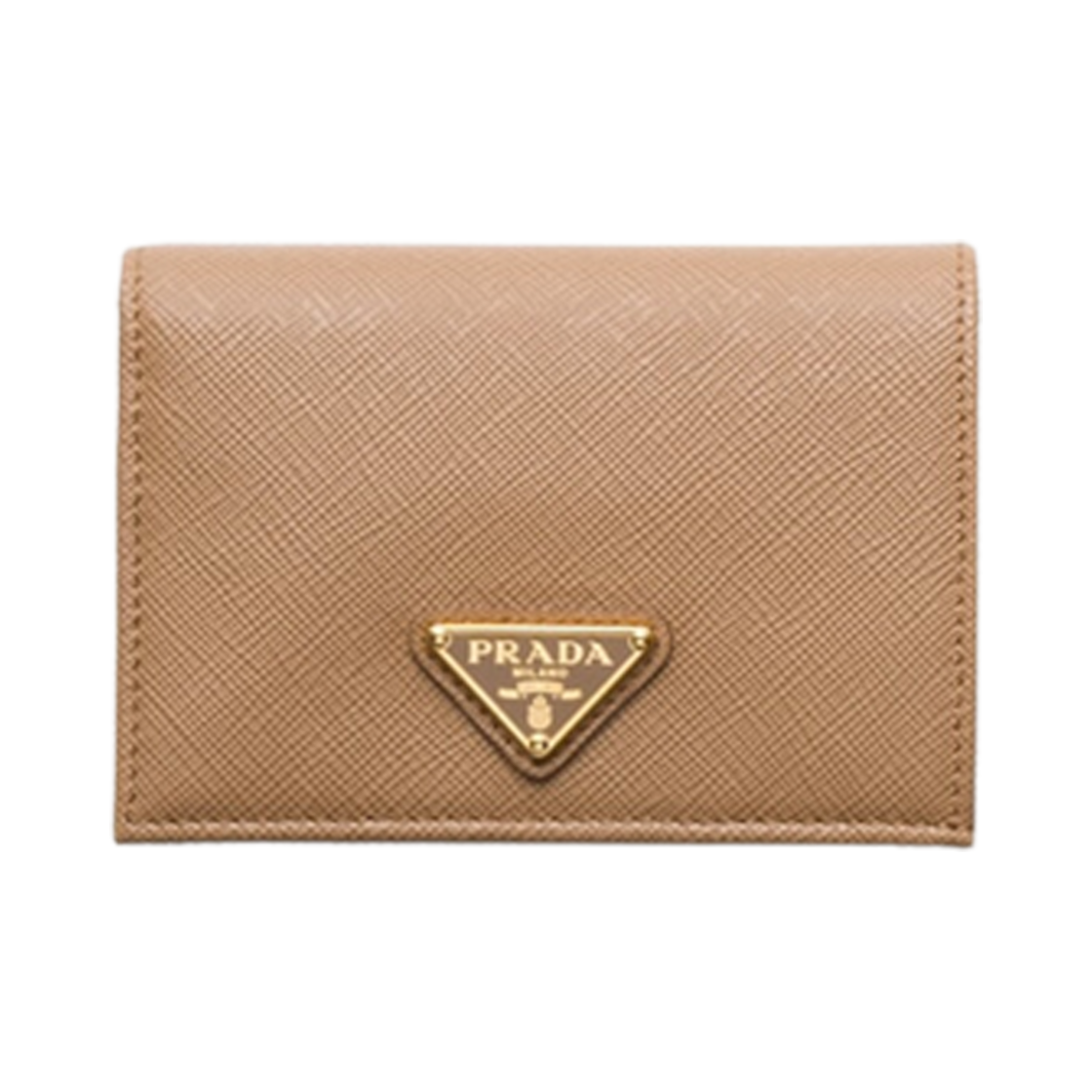 1MV021-QHH-F03OE Prada Small Saffiano Leather Wallet Caramel