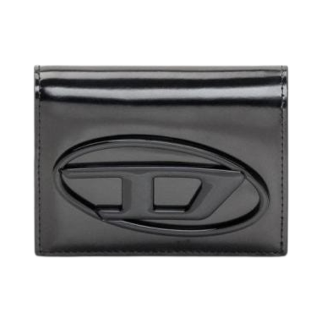 X10204PS202-T8013 Diesel 1DR Logo Metallic Wallet Black