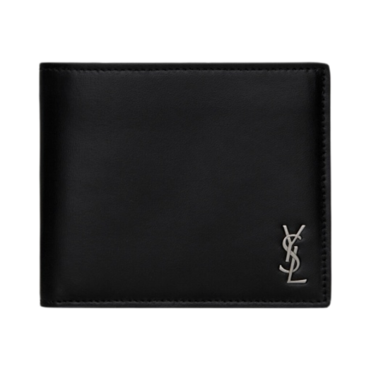 Saint Laurent Tiny Cassandre East/West Wallet in Matte Leather Black