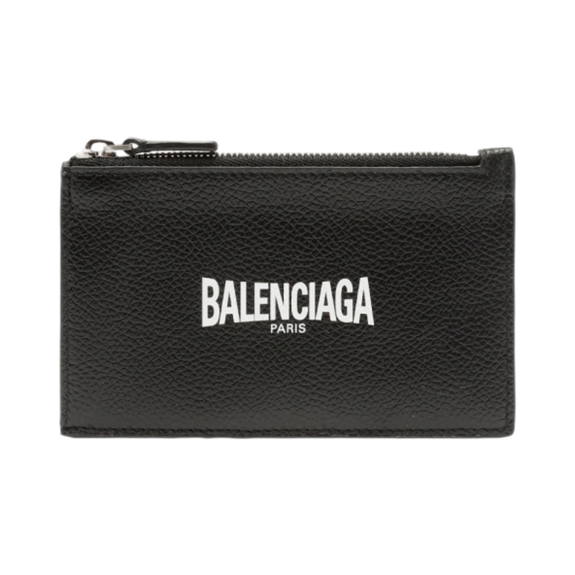6405352UQT31090 Balenciaga Teen Skate Logo Print Zipped Card Holder Black