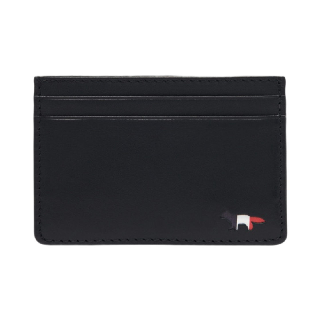 JU05331LC0031-P199 Maison Kitsune Tricolor Fox Card Holder Black