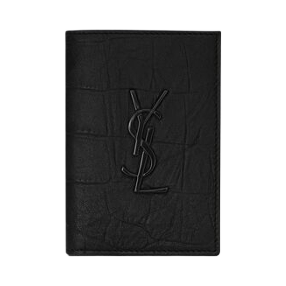 생로랑 카산드라 크레딧 카드 월렛 크로커다일 엠보스 레더 블랙(Saint Laurent Cassandre Credit Card Wallet in Crocodile-Embossed Leather Black) - 1