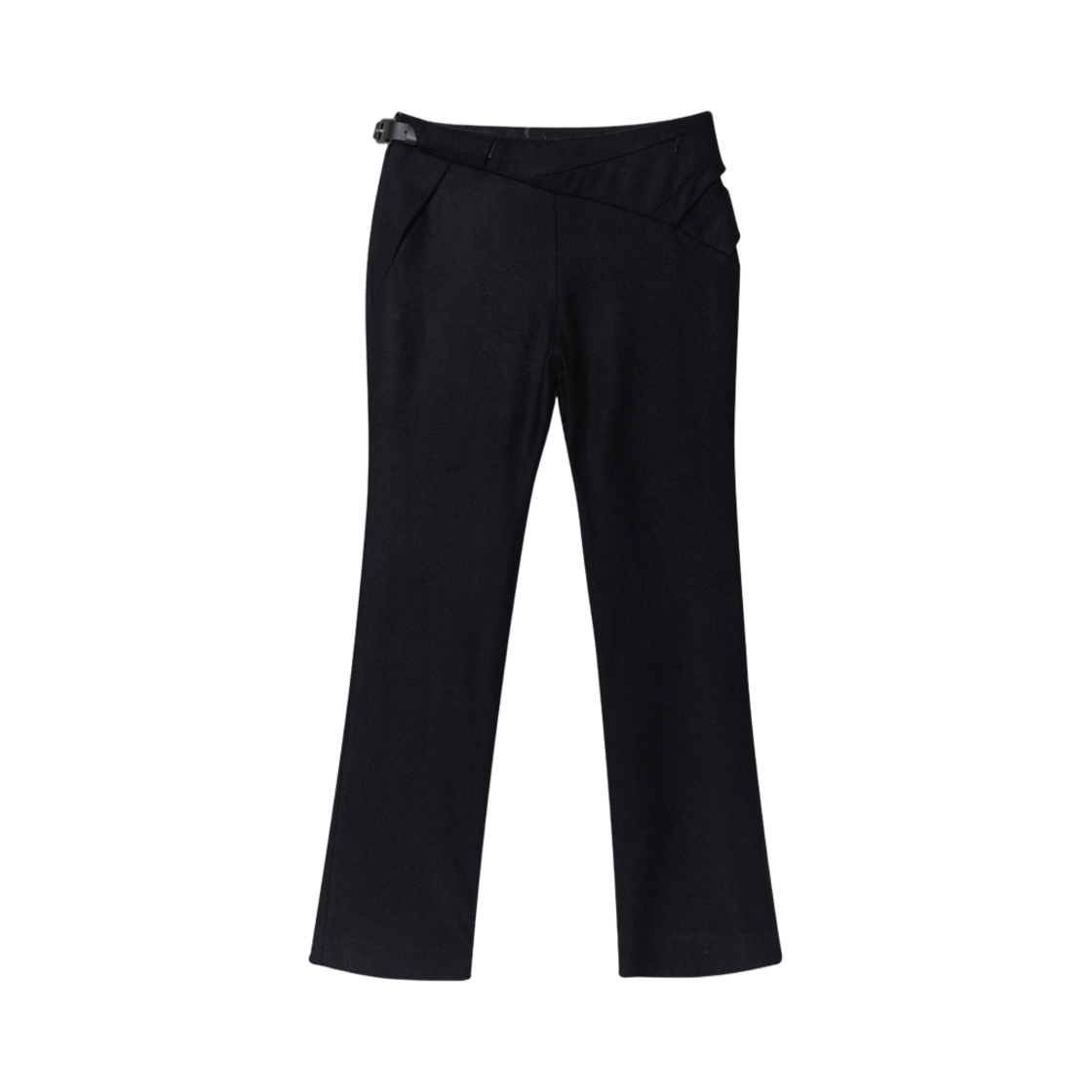 (W) 혜인 서 신치드 포켓 팬츠 w/ 레더 벨트 블랙((W) Hyein Seo Cinched Pocket Pants w/ Leather Belt Black)